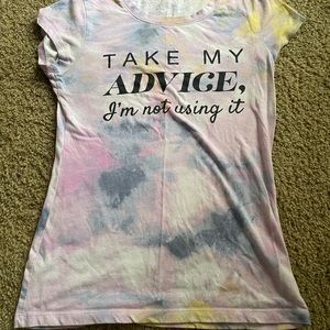 Slogan graphic fitted tee